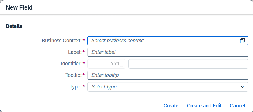 Click on ‘’+’’ button to create a new custom field.