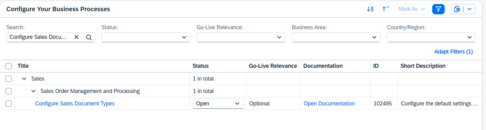 Configure Sales Document Types’