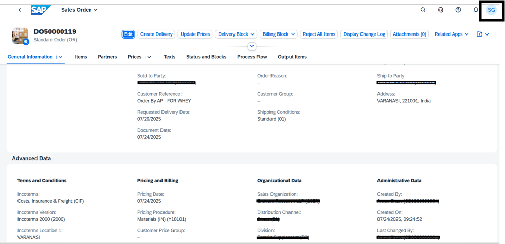 Open the User Profile option.